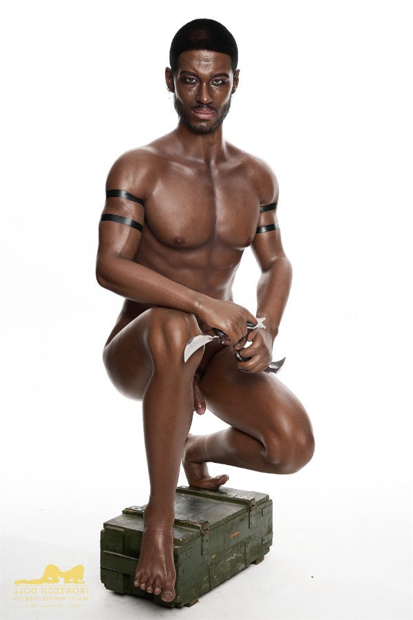 176cm/5ft9 Male Ebony|Black Realistic Tall Silicone Sex Doll - M7 Irontech