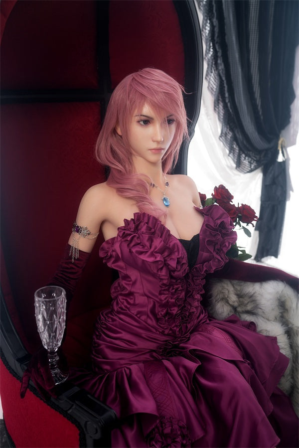 171cm 5ft7 G Cup Final Fantasy 13 Game Redhead Silicone Sex Doll Lightning - G-cup Torso Lady