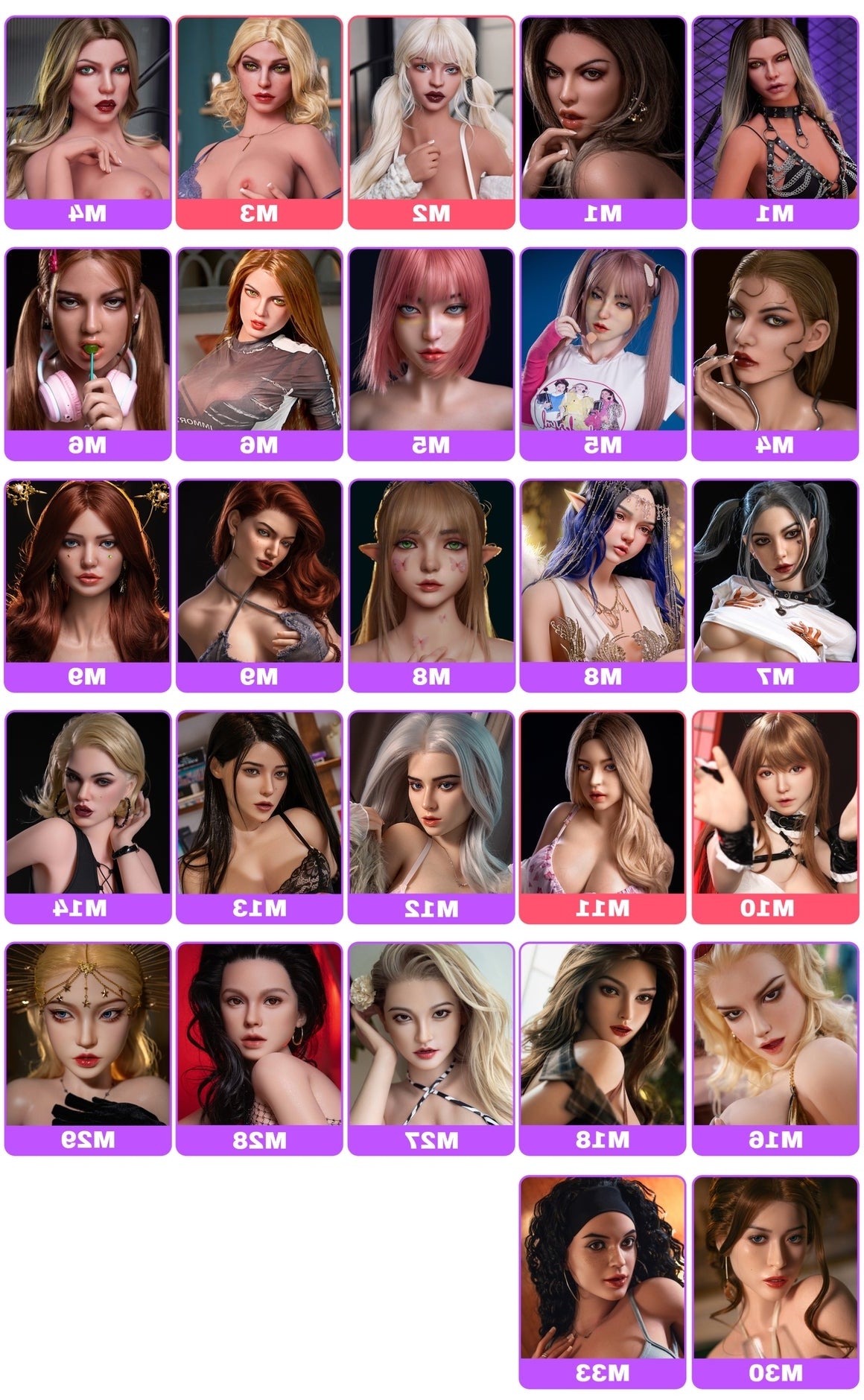 SY Doll Silicone Head