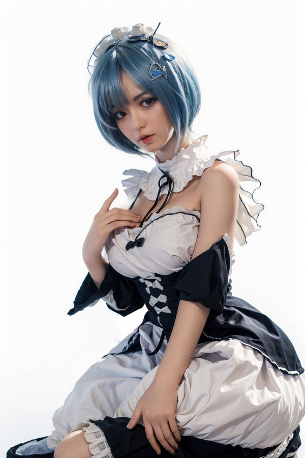 158cm/5ft2 D-cup Skinny Full Silicone Asian Sex Doll - #600 Orange