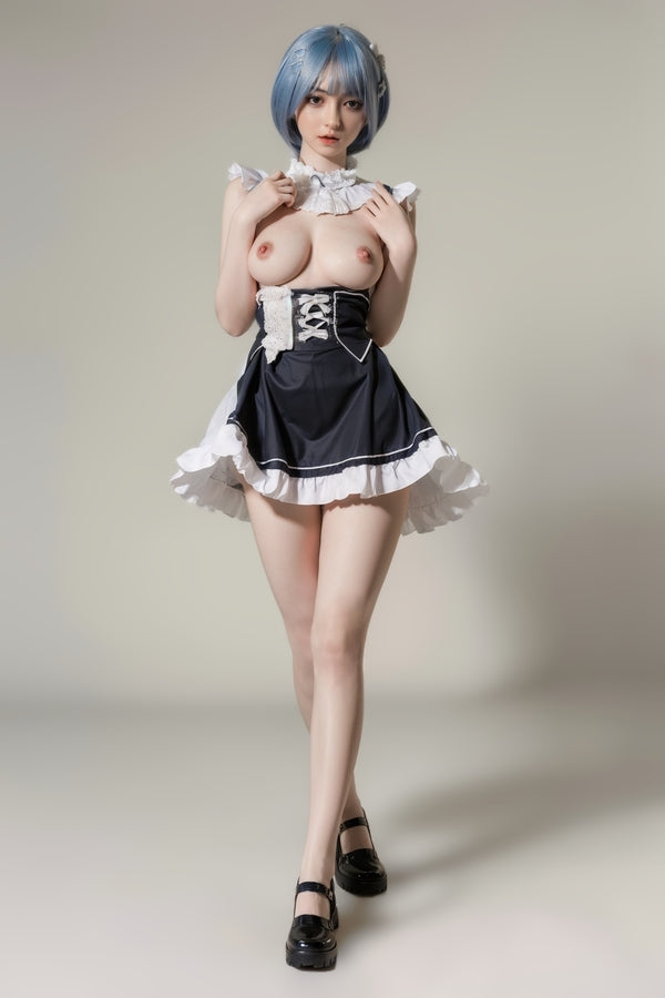 158cm/5ft2 D-cup Skinny Full Silicone Asian Sex Doll - #600 Orange