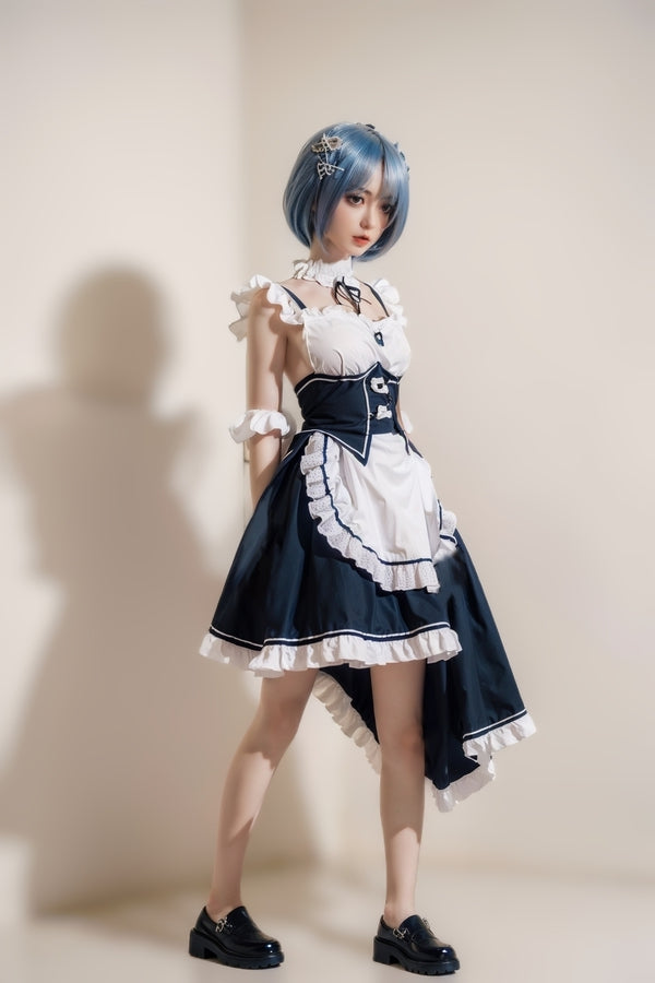 158cm/5ft2 D-cup Skinny Full Silicone Asian Sex Doll - #600 Orange