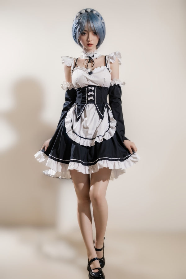 158cm/5ft2 D-cup Skinny Full Silicone Asian Sex Doll - #600 Orange