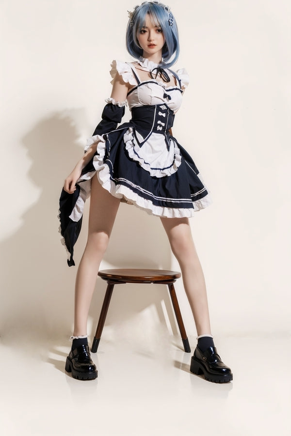 158cm/5ft2 D-cup Skinny Full Silicone Asian Sex Doll - #600 Orange