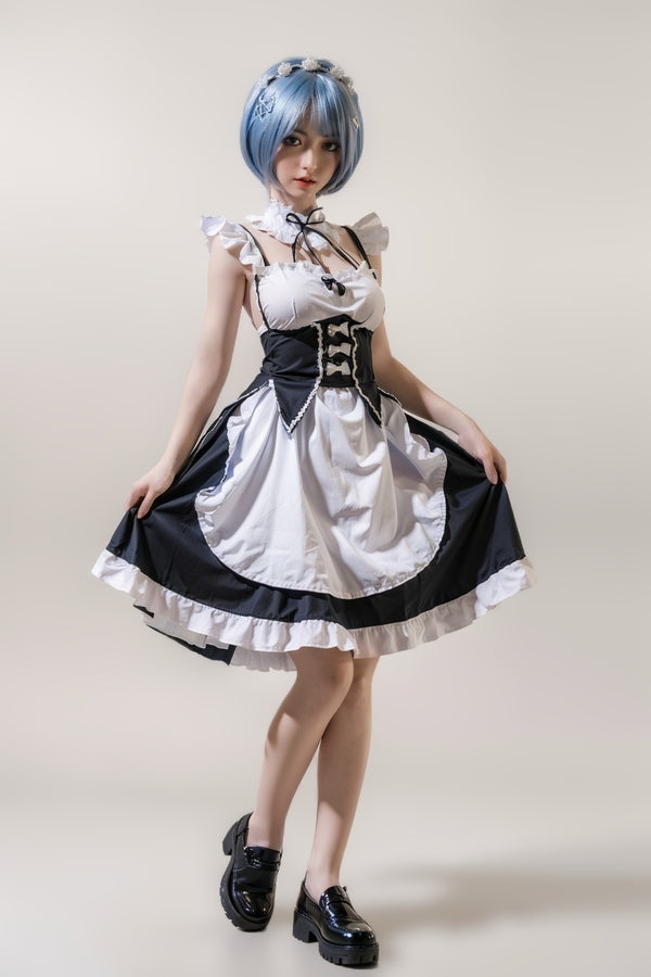 158cm/5ft2 D-cup Skinny Full Silicone Asian Sex Doll - #600 Orange