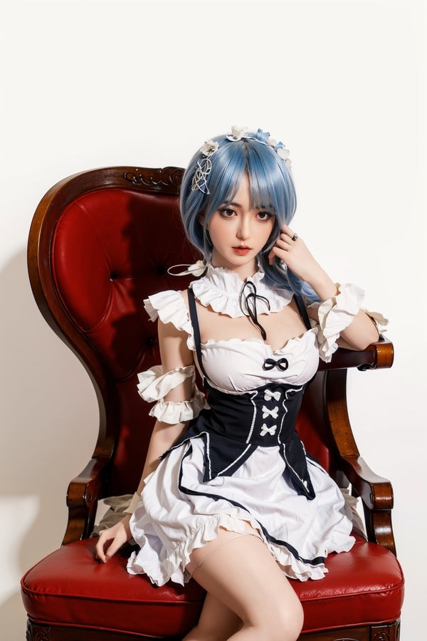 158cm/5ft2 D-cup Skinny Full Silicone Asian Sex Doll - #600 Orange