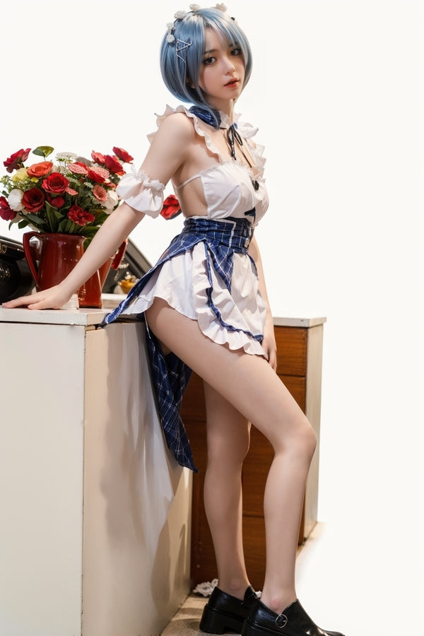 158cm/5ft2 D-cup Skinny Full Silicone Asian Sex Doll - #600 Orange