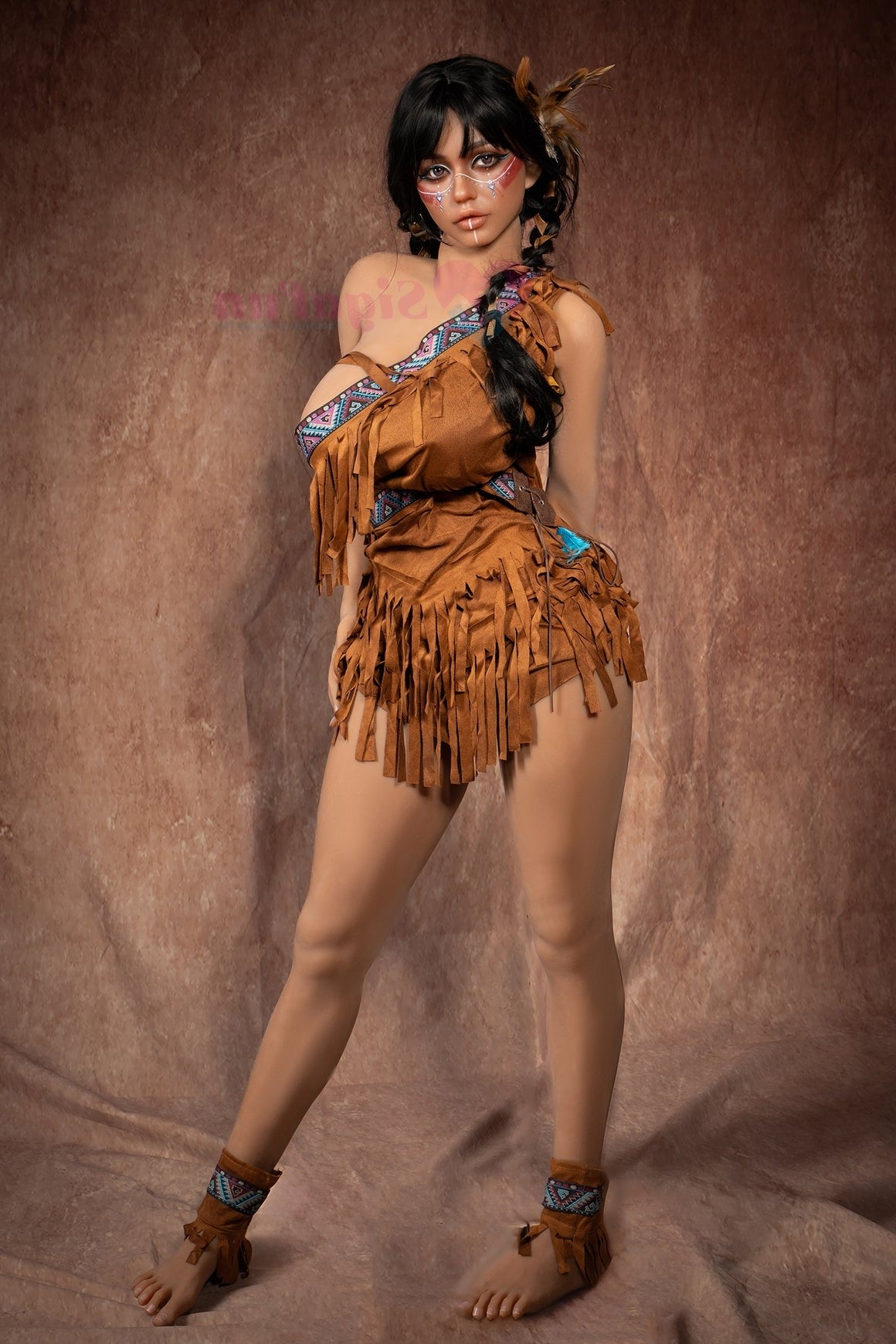 Eu In Stock 159cm 5ft3 E Cup Silicone Head Sex Doll Sg3 Ada Dark Tanned - E-cup Torso Sigafun