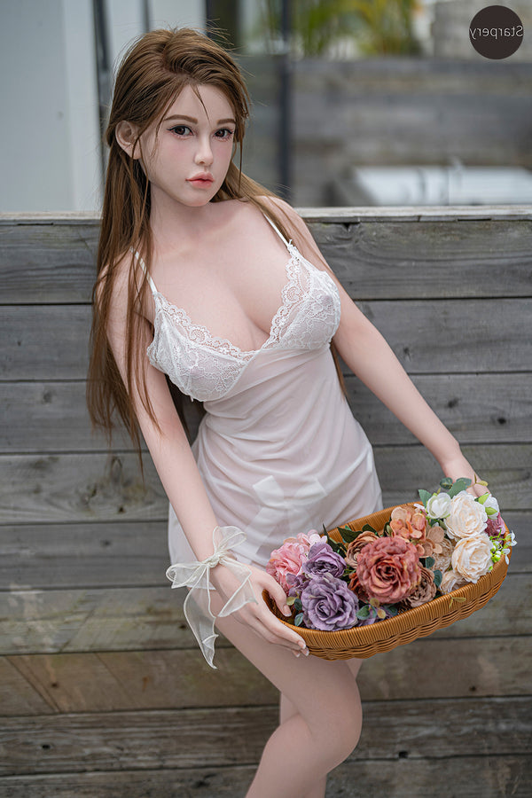 159cm/5ft3 E-cup Silicone Head Blonde Sex Doll #161 - Phebe Starpery