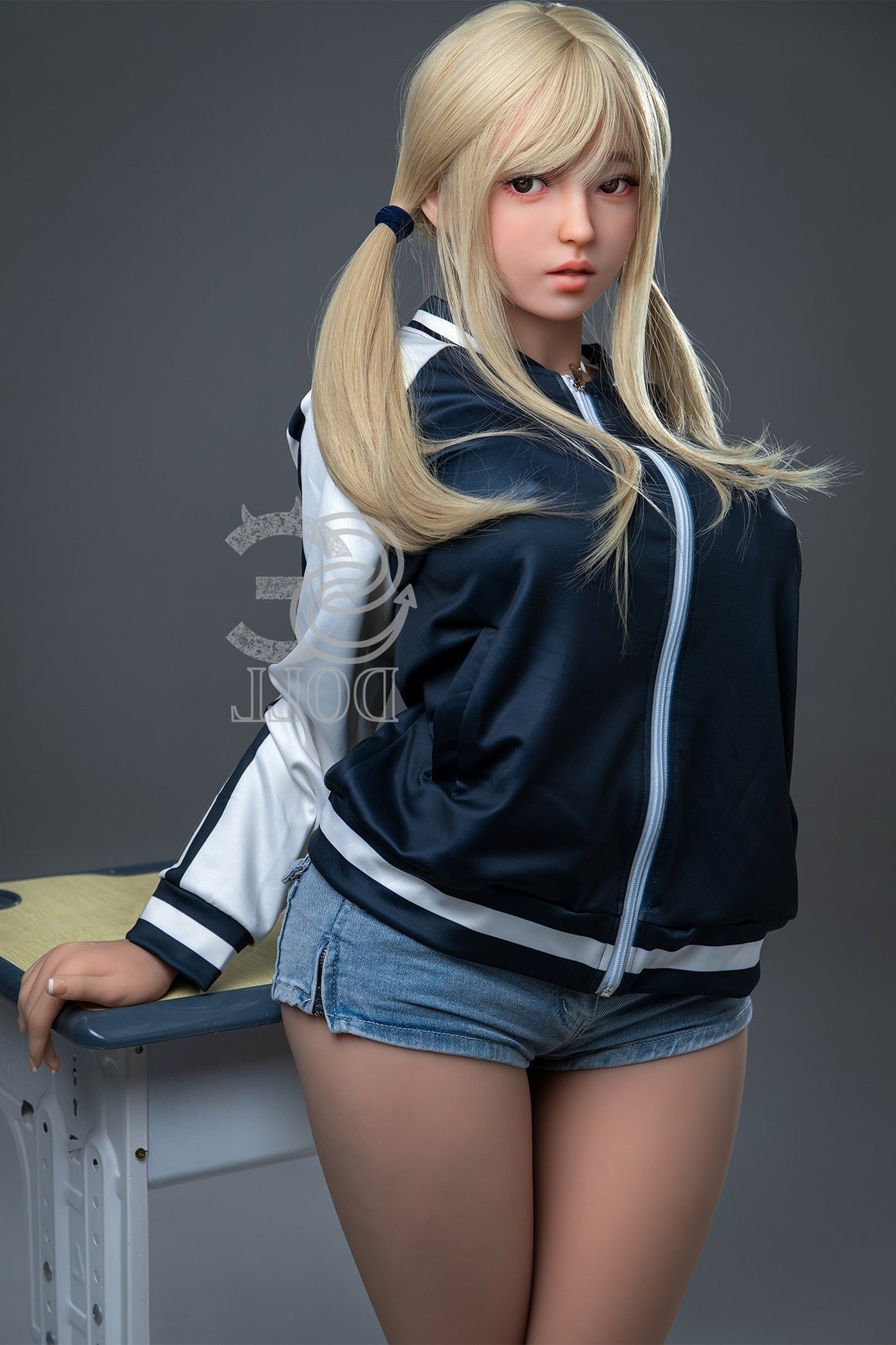 Eu In Stock 157cm 5ft2 H Cup Blonde Sex Doll Sed255 Head 120 Melody A Baseball Jacket - H-cup Torso TPE