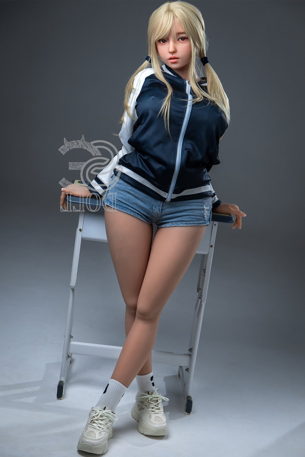Eu In Stock 157cm 5ft2 H Cup Blonde Sex Doll Sed255 Head 120 Melody A Baseball Jacket - H-cup Torso TPE