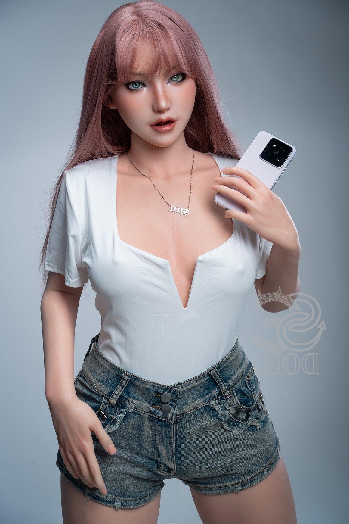 T160cm/5ft3 C-cup Real Skin Texture Silicone Sex Doll SES054 Head#130S Torso