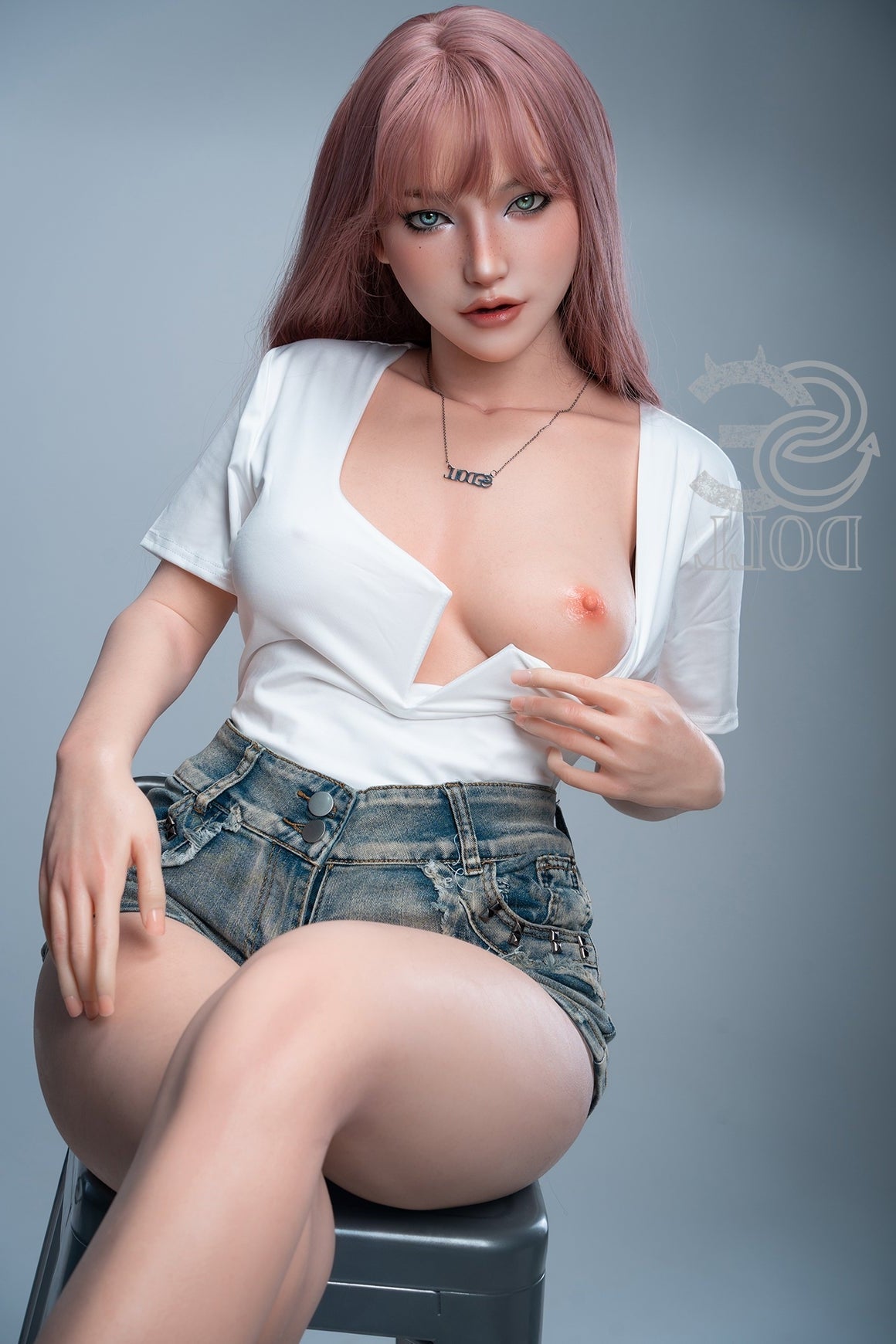 T160cm/5ft3 C-cup Real Skin Texture Silicone Sex Doll SES054 Head#130S Torso