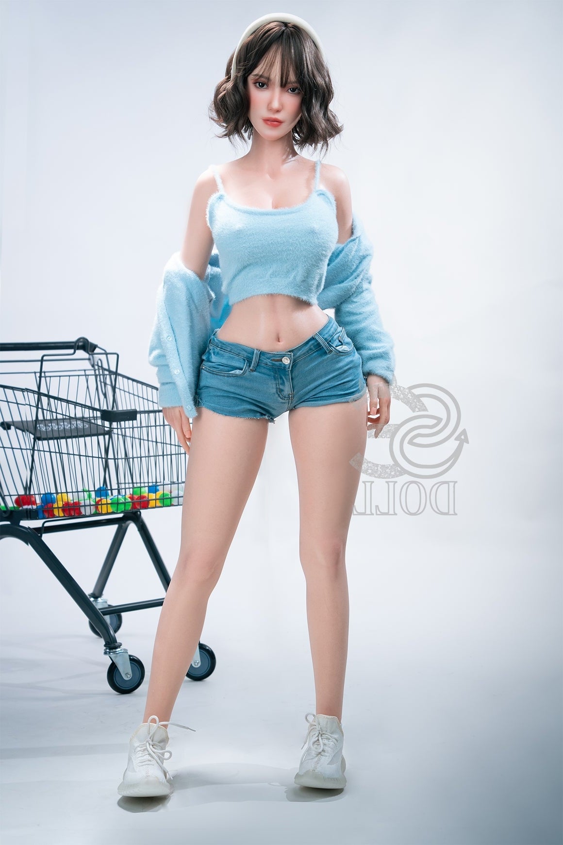 T161cm/5ft3 C-cup Real Skin Texture Silicone Sex Doll SES056 Head#021S Torso