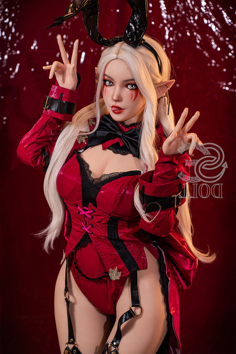 EU In Stock-155cm/5 ft 1 D-Cup Blonde Silicone Sex Doll - SE#22SOA