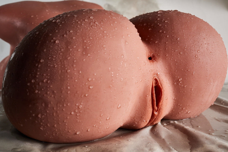 🔹CLM Classic🔹Big Breast STPE Torso Sex Doll #58 Black Skin - Climax