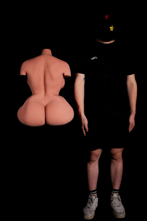 🔹CLM Classic🔹Big Breast STPE Torso Sex Doll #160 Black Skin - Climax