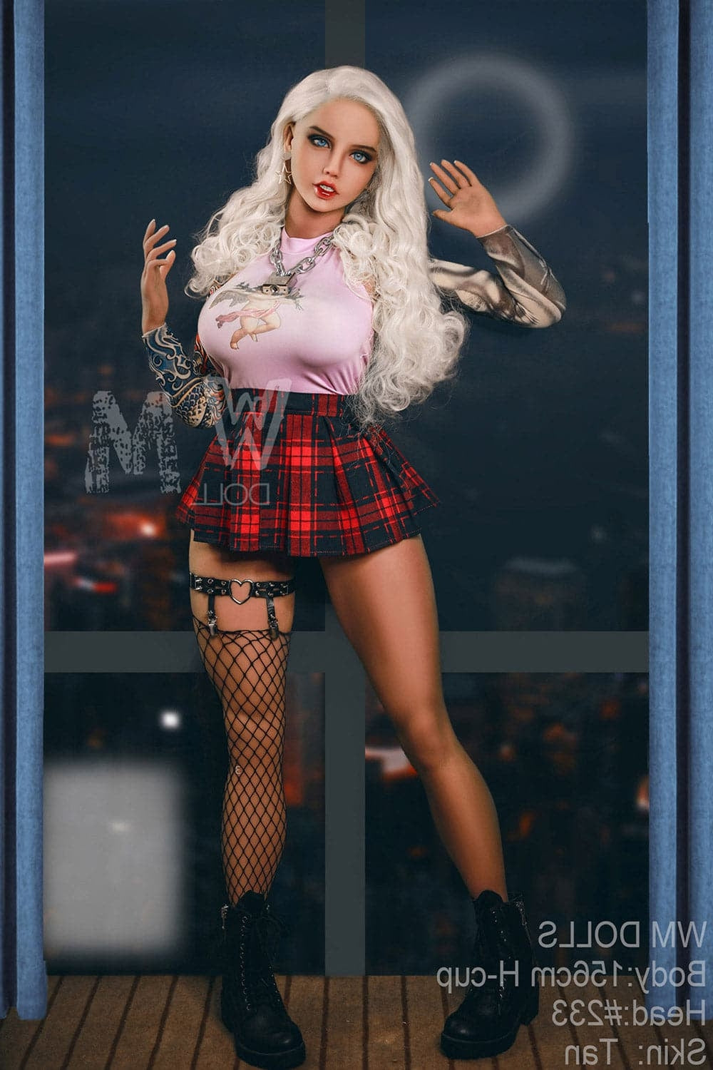 156cm/5ft1 H-Cup Blonde Pretty Tpe Sex Doll with #233 Head WM