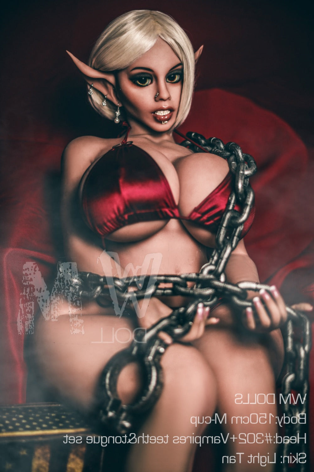 150cm/4ft11 M-cup BBW Big Booty Thick Monster Sex Doll with #302 Head Torso TPE WM