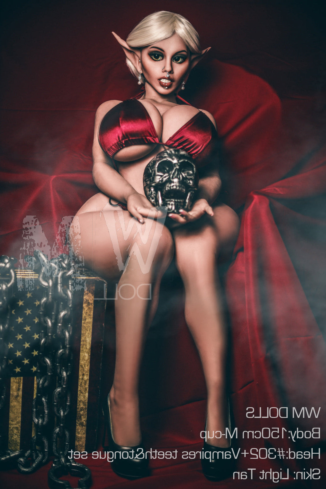 150cm/4ft11 M-cup BBW Big Booty Thick Monster Sex Doll with #302 Head Torso TPE WM