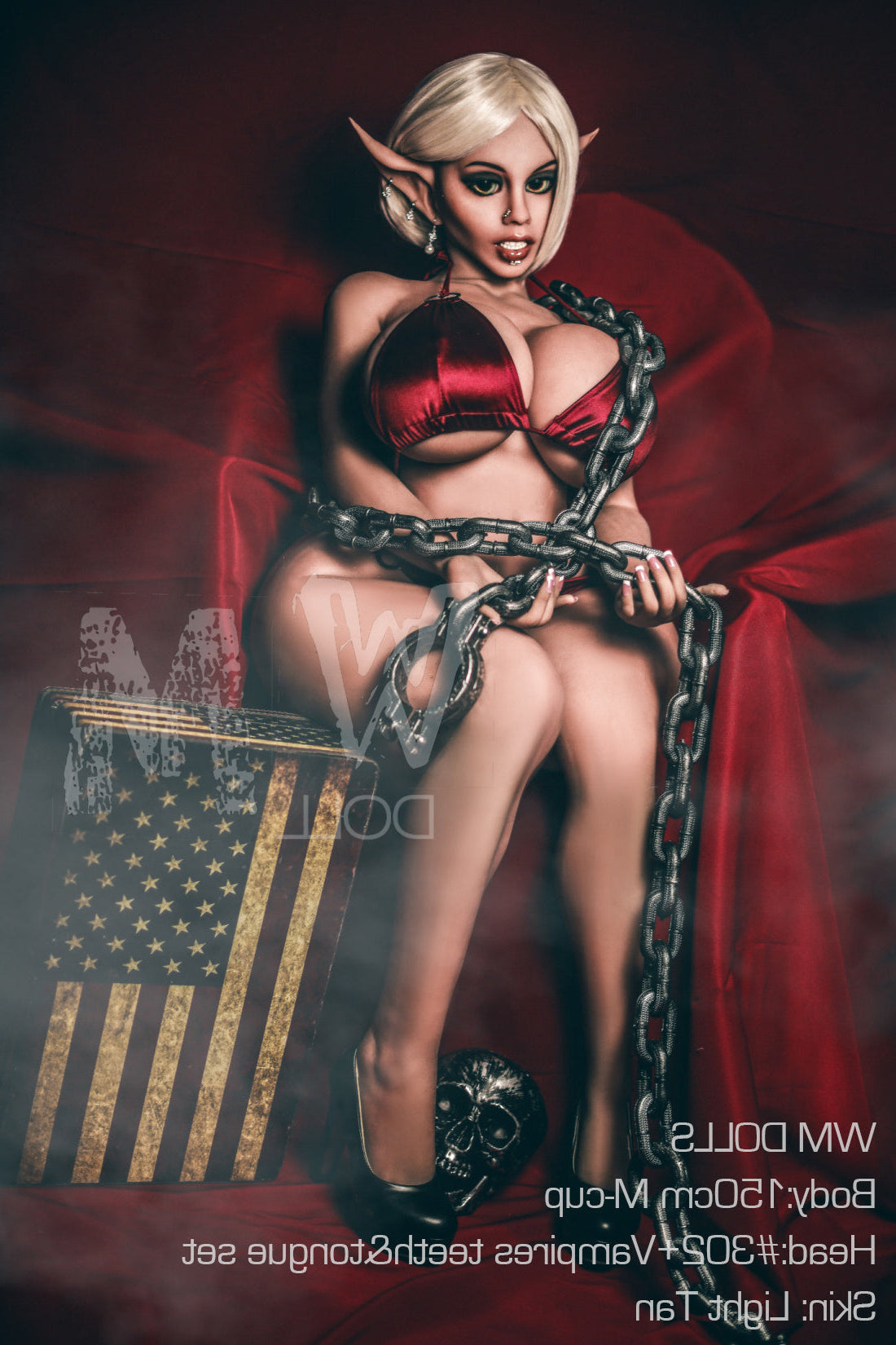 150cm/4ft11 M-cup BBW Big Booty Thick Monster Sex Doll with #302 Head Torso TPE WM