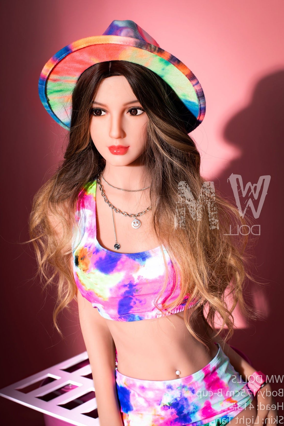 175cm/5ft9 B-cup Curly Hair Cute TPE Sex Doll with #413 Head WM