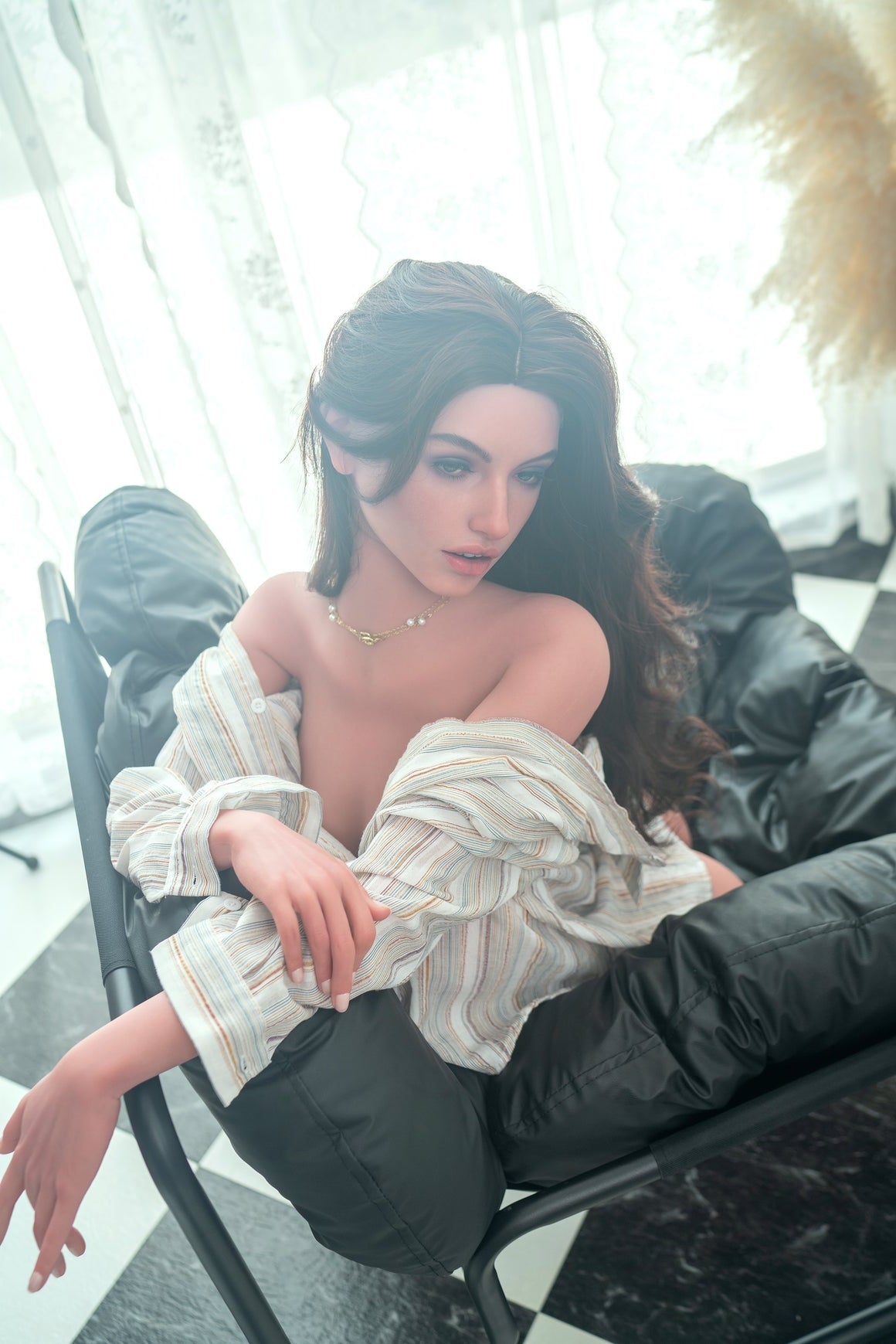 Best Value Torso Sex Doll Us In Stock 86cm 2 10 K Cup Full Silicone Tan Skin Head Zxe216_3 - Zelex