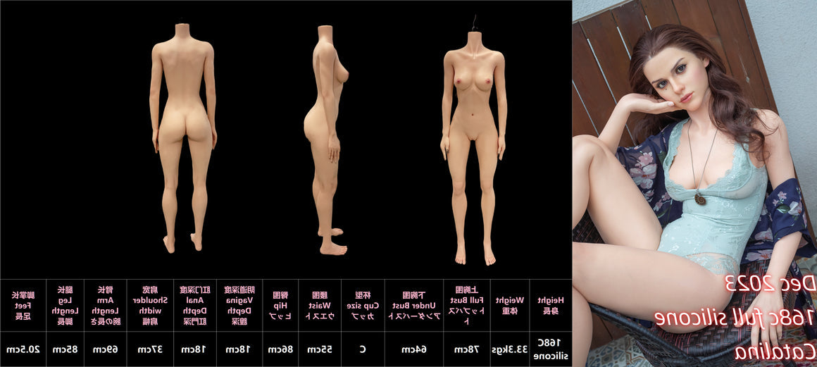 168cm/5ft6 C-cup Full Silicone Sex Doll - Catalina Jiusheng