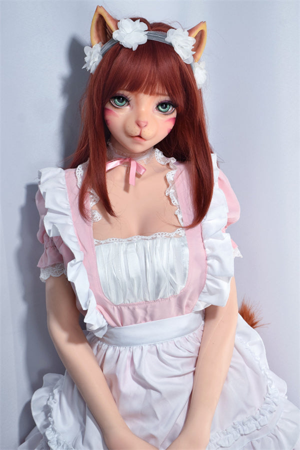 150cm/4ft11 Anime Cat Silicone Furry Hentai Sex Doll - Morikawa Yuki ElsaBabe