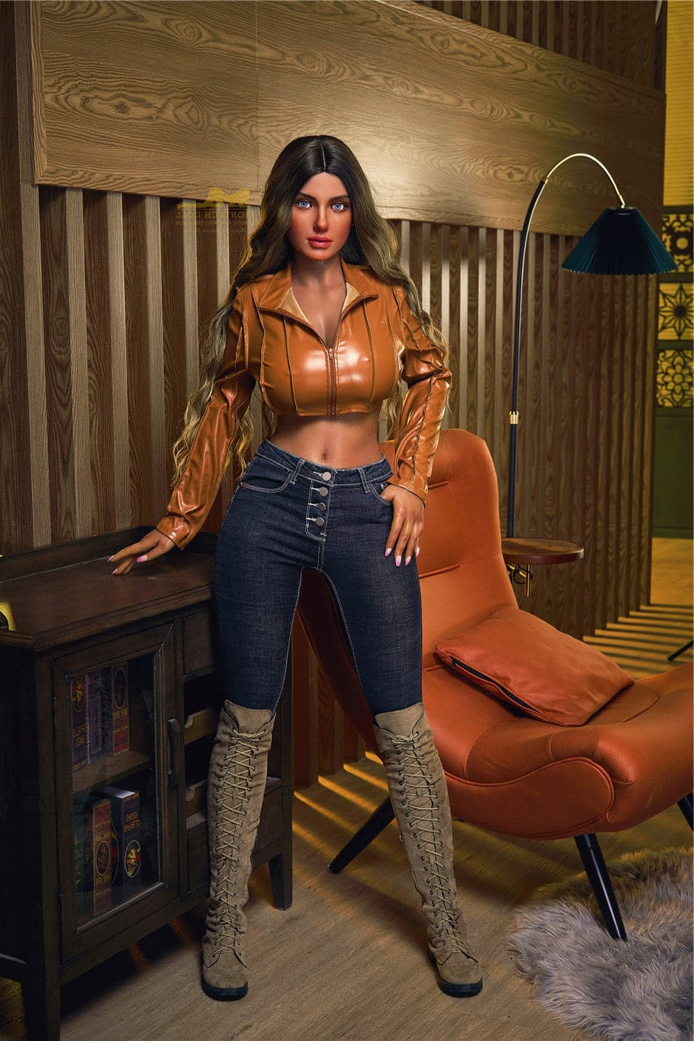 165cm/5ft5 G-cup Silicone Sex Doll – S17 Luna Dark tanned Irontech