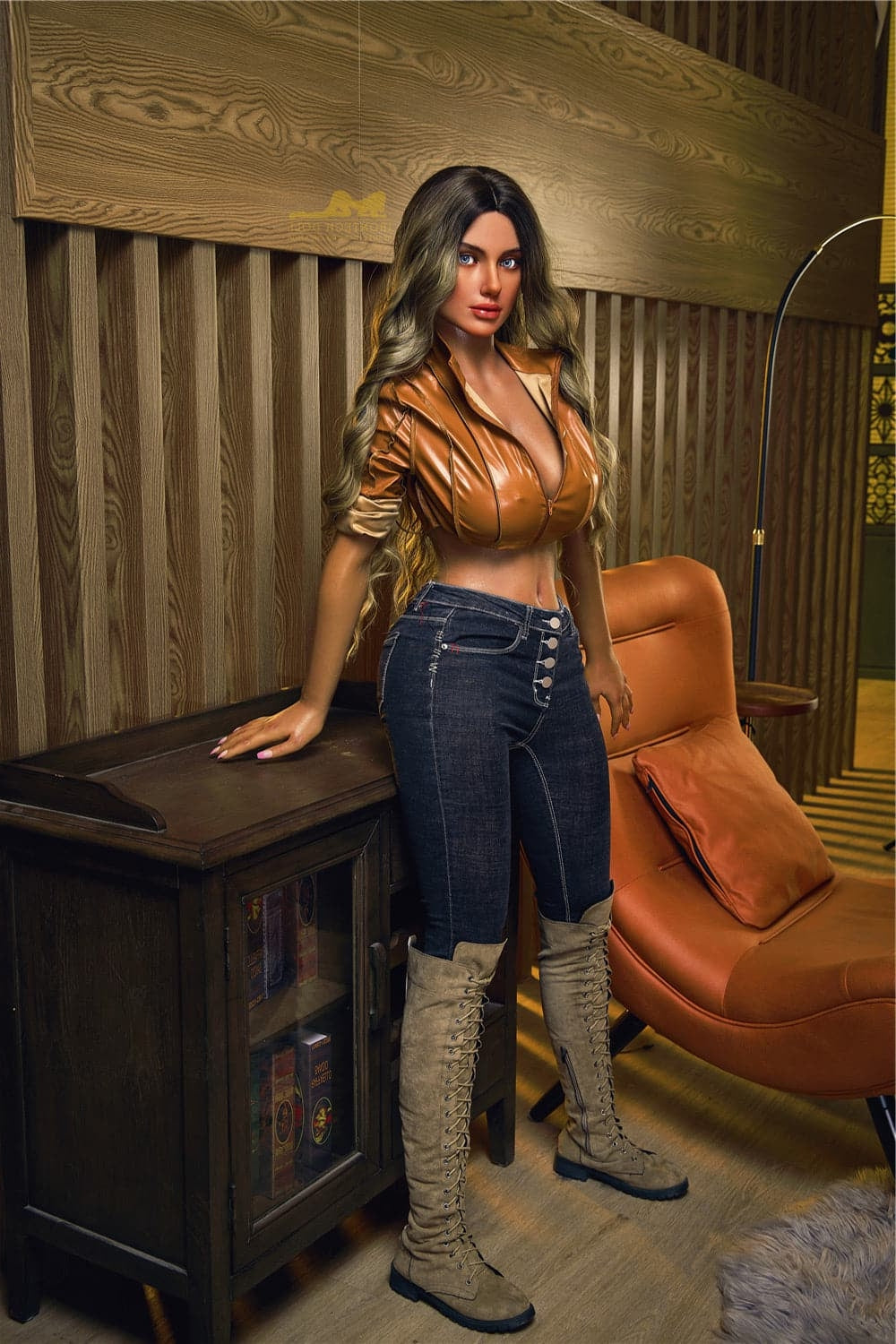 165cm/5ft5 G-cup Silicone Sex Doll – S17 Luna Dark tanned Irontech